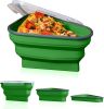 Reusable Pizza Storage Container with 5 Microwavable Serving Trays - Adjustable Pizza Slice Container to Organize & Save Space  - green