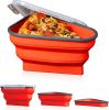 Reusable Pizza Storage Container with 5 Microwavable Serving Trays - Adjustable Pizza Slice Container to Organize & Save Space  - red
