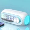 S8 Wireless Bluetooth Speaker HD Led Display Multifunction Stereo Bass Speakers Alarm Clock FM Radio TF Card Aux Music Playback. - WHITE
