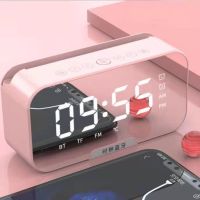S8 Wireless Bluetooth Speaker HD Led Display Multifunction Stereo Bass Speakers Alarm Clock FM Radio TF Card Aux Music Playback. - S7 PINK