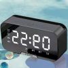S8 Wireless Bluetooth Speaker HD Led Display Multifunction Stereo Bass Speakers Alarm Clock FM Radio TF Card Aux Music Playback. - S7 BLACK