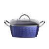 Aluminum Ceramic Coating Cooking Pot Milk Pan Non Stick Saucepan Casserole Dish - Blue - 4 L