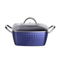 Aluminum Ceramic Coating Cooking Pot Milk Pan Non Stick Saucepan Casserole Dish - Blue - 4 L