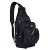 Fishing Sling Pack Fishing Crossbody Gear Storage Shoulder Bag - Black with Yellow