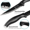 4.5" Steak Knives Set of 6, Premium German Steel Steak Knives w/Non-stick Coating, Ultra Sharp Serrated Steak Knife, Ergonomic Handle Design - Black