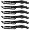 4.5" Steak Knives Set of 6, Premium German Steel Steak Knives w/Non-stick Coating, Ultra Sharp Serrated Steak Knife, Ergonomic Handle Design - Black