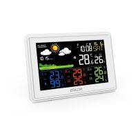 HD Fashion Multi-function Indoor And Outdoor Thermometer W/ Moon Phase Perpetual Calendar - White - Measuring Instruments