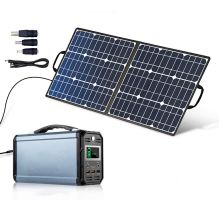 300W Solar Generator, FlashFish 60000mAh Portable Power Station/Generator w/ 50W 18V Portable Solar Panel, Flashfish Foldable Solar Charger