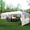 Heavy Duty Canopy Event Tent-10'x30' Outdoor White Gazebo Party Wedding Tent, w/5 Removable Sidewalls, Waterproof, Easy Set - one size