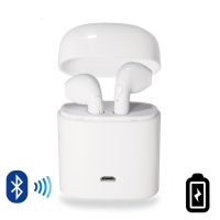 Dual Chamber Wireless Bluetooth Earphones With Charging Box - White