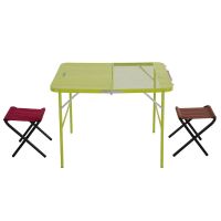 Two highly multifunctional combined center half-folding desks with double chairs