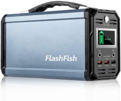 300W Solar Generator, FlashFish 60000mAh Portable Power Station Camping Portable Generator/Wall Outlet/Car, 110V AC Out/DC 12V /QC USB Ports