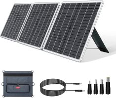 GOFORT 60W 18V Portable Solar Panel, Foldable Solar Charger w/ USB, 18V DC, QC 3.0 Output, Compatible w/Solar Generator Power Station - 60W