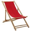 Deck Chair Bamboo and Canvas Red - Red