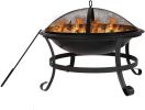 Bosonshop 22'' Outdoor Wood Burning BBQ Grill Firepit Bowl w/Spark Round Mesh Spark Screen Cover Fire Poker Patio Fire Pit Bonfire  - KM3752