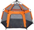 Kids Play Tent Pop Up Portable Hexagon Playhouse for Backyard Patio Indoor Outdoor Breathable Tent