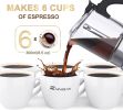 RAINBEAN Italian Expresso Maker, Moka Pot, Stovetop Coffee Makers, Stainless Steel Coffee Maker, 300ml/8.5oz/6 cup - moka pot