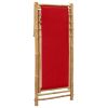 Deck Chair Bamboo and Canvas Red - Red