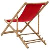 Deck Chair Bamboo and Canvas Red - Red