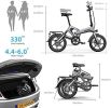 Electric Bike,400W Electric Commuter Bikes, Folding Ebike 16'' Electric Bicycle with 48V 10Ah Battery, 20MPH Adults/Teens City E Bike - Silver 12.8AH