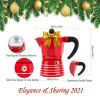 Electric Aluminum Stovetop Espresso Maker Espresso Cup Maker Italian Espresso - Red - 3 cups