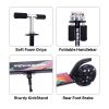 Scooter for Kids Ages 6-12, Light Up Wheels/Girls Boys Ages 3-5, Easy Folding Kids Scooter/3 Levels Adjustable Handlebar & Rear Brake - Black