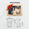 Electric Aluminum Stovetop Espresso Maker Espresso Cup Maker Italian Espresso - Black - 6 cups