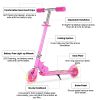 Scooter for Kids Ages 6-12, Light Up Wheels/Girls Boys Ages 3-5, Easy Folding Kids Scooter/3 Levels Adjustable Handlebar & Rear Brake - Rose Red