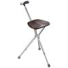 Cane with Seat Combo Portable LED Folding Walking Stick Chair Height Adjustable Heavy Duty Thick Stool Handy Unisex for Elderly Senior Light - LA01