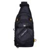 Fishing Sling Pack Fishing Crossbody Gear Storage Shoulder Bag - Black with Yellow