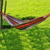 75"x59" Garden Camping Hammock Swing Bed 450lbs Capacity w/ Tree Strap Hiking Travel - Orange - 79" x 59" (Double Person)