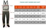 Kylebooker Waterproof Breathable Stockingfoot Chest Wader Premium Five Layer Fabric Fishing Hunting Waders KB007 - M