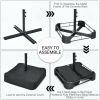 Outdoor Garden Market Double-Sided Twin Patio 15 Feet Umbrella with Crank And Base - Coffee - Outdoor Umbrellas