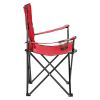 Smallsized Camping Folding Chair Heavy Duty Steel Frame Collapsible Padded Arm Chair with Cup Holder Quad Lumbar Back - Red