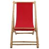 Deck Chair Bamboo and Canvas Red - Red