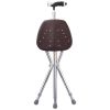 Cane with Seat Combo Portable LED Folding Walking Stick Chair Height Adjustable Heavy Duty Thick Stool Handy Unisex for Elderly Senior Light - LA01