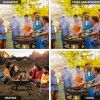 Bosonshop 22'' Outdoor Wood Burning BBQ Grill Firepit Bowl w/Spark Round Mesh Spark Screen Cover Fire Poker Patio Fire Pit Bonfire  - KM3752