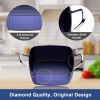 Aluminum Ceramic Coating Cooking Pot Milk Pan Non Stick Saucepan Casserole Dish - Blue - 4 L