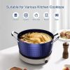 Aluminum Ceramic Coating Cooking Pot Milk Pan Non Stick Saucepan Casserole Dish - Blue - 3 L