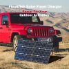 50W 18V Portable Solar Panel, Flashfish Foldable Solar Charger with 5V USB 18V DC Output Compatible with Portable Generator