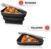 Reusable Pizza Storage Container with 5 Microwavable Serving Trays - Adjustable Pizza Slice Container to Organize & Save Space  - black