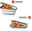 Reusable Pizza Storage Container with 5 Microwavable Serving Trays - Adjustable Pizza Slice Container to Organize & Save Space - white