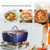 Aluminum Ceramic Coating Cooking Pot Milk Pan Non Stick Saucepan Casserole Dish - Blue - 4 L
