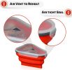 Reusable Pizza Storage Container with 5 Microwavable Serving Trays - Adjustable Pizza Slice Container to Organize & Save Space  - red
