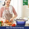 Aluminum Ceramic Coating Cooking Pot Milk Pan Non Stick Saucepan Casserole Dish - Blue - 4 L