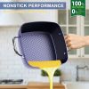 Aluminum Ceramic Coating Cooking Pot Milk Pan Non Stick Saucepan Casserole Dish - Blue - 4 L
