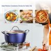 Aluminum Ceramic Coating Cooking Pot Milk Pan Non Stick Saucepan Casserole Dish - Blue - 3 L