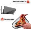 Reusable Pizza Storage Container with 5 Microwavable Serving Trays - Adjustable Pizza Slice Container to Organize & Save Space - white