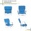 Oxford Cloth Iron Outdoor Beach Chair  XH - Blue