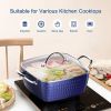 Aluminum Ceramic Coating Cooking Pot Milk Pan Non Stick Saucepan Casserole Dish - Blue - 4 L